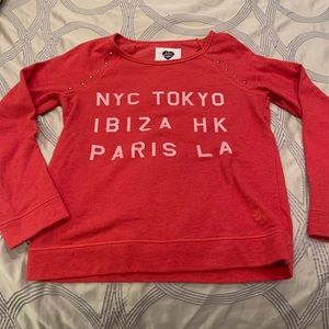 “Party Cities” sweatshirt with brass stud details